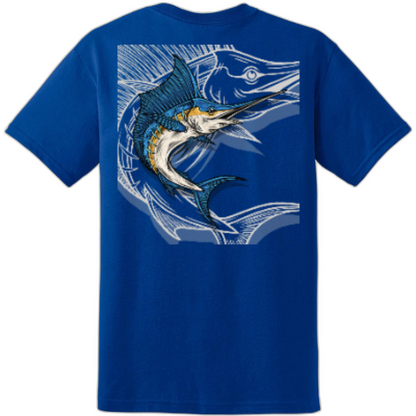 Marlin Fishing Shadow Tee