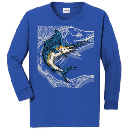 Marlin Long Sleeve Cotton Shadow Tee