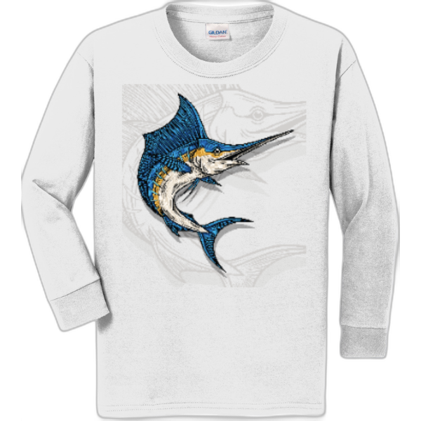 Marlin Long Sleeve Cotton Shadow Tee